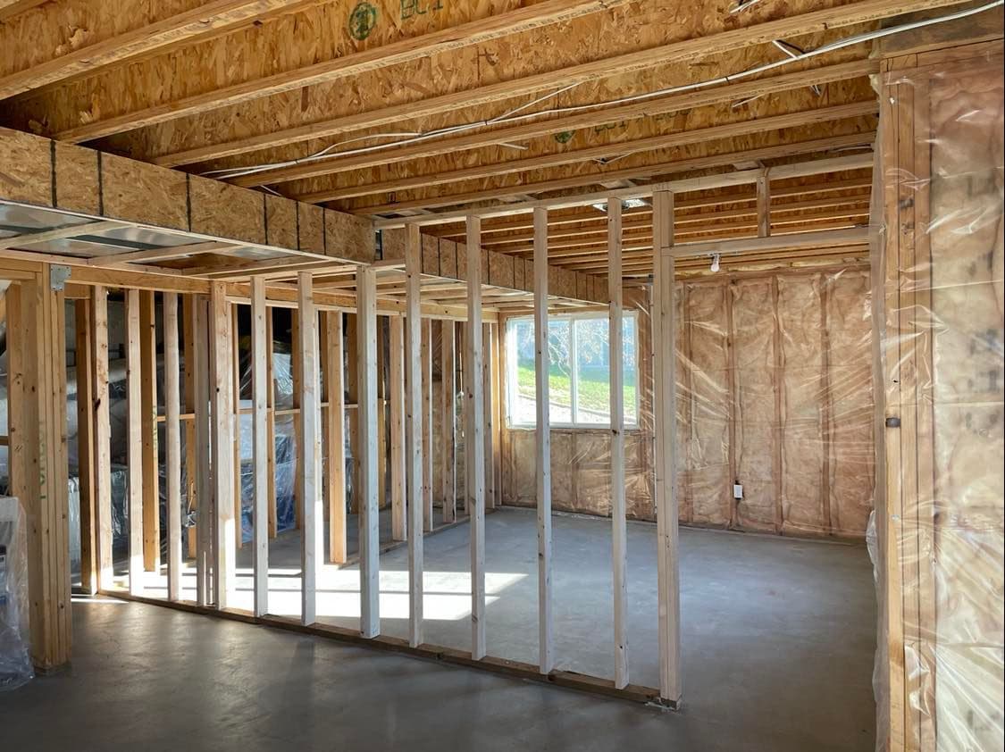 New basement walls framed and ready for drywall